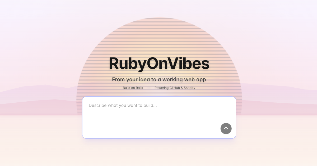 Build AI Agent Apps | Vibe Coding Platform | RubyOnVibes